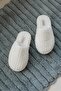 Ege 100% Cotton Unisex Thick Soled Towel Slippers 41-43 Bright Ecru
