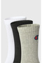 Basics 3Pk Crew Socks Gray Unisex Socks-U24558-Em006 - 3