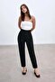 High waist double pleated fabric trousers - 2