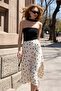 Polka Dot Maxi Length Satin Skirt with Elastic Waist - 3