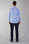 Blue Regular Fit Cotton Pocketless Classic Long Collar Shirt - 2