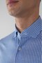 Blue Long Sleeve Italian Collar Pocketless Men's Shirt - 3