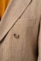 Camel Cotton Linen Viscose Drop Double Breasted Jacket - 3