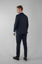 Navy Blue Wool Buttoned Mono Collar 4 Drop Suit - 2