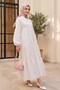 Dress with Partial Button Detail -White - 3