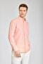 Orange Regular Fit Cotton Linen Long Sleeve Shirt - 3