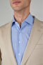 Beige Wool Buttoned Classic Woven Mono Collar Double Slit 6 Drop Suit - 4