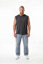 Men's Oversize Crew Neck Basic Undershirt Dark Anthracite - 4
