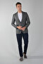 Black Regular Fit Wool Buttoned Platinum Bag Jacket - 5