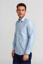Blue Modern Fit Cotton Classic Collar Shirt - 5