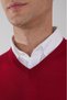Red Wool Basic Collar Knitwear - 3