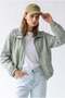 2225 Women's Stand Collar Zippered Crinkle Seasonal Jacket Mint - 5