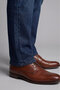 Navy Blue Denim Cotton 5-Pocket Men's Trousers - 3