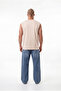 Men's Oversize Crew Neck Basic Athlete T-Shirt Butter - 5
