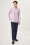 Regular Fit Long Sleeve Red Striped Sports Men's Shirt - 4