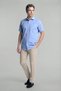 Blue Regular Fit Cotton Short Sleeve Classic Italian Collar Shirt - 3