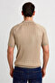 Regular Polo Collar Zippered Summer Knitwear Beige - 2