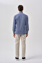 Navy Blue Regular Fit Cotton Long Sleeve Shirt - 3
