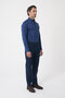 Navy Blue Cotton Denim Washed Jean Trousers with Pockets - 3
