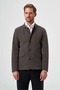 Green Polyester Buttoned Dark Jacket Coat - 5