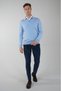 Blue Wool Buttoned Polo Collar Knitwear - 5