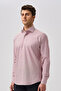 Burgundy Regular Fit Cotton Pocketless Long Sleeve Italian Collar Shirt - 5