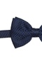 Men's Black Patterned Bow Tie Navy - 2