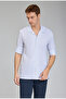 White Regular Fit Cotton Apaj Collar Basic Sports Shirt - 5