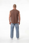 Men's Oversize Crew Neck Basic Undershirt Cocoa - 5