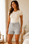 Stretchy Ribbed Cotton Lycra Camisole Women's Shorts - Stone Color