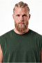 Men's Oversize Crew Neck Basic Undershirt Nefti Green - 2