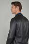 Navy Blue Regular Fit Leather Real Coat - 7