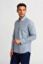 Blue Regular Fit Cotton Pasha Collar Plaid Shirt