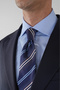 Navy Blue Wool Buttoned Mono Collar 4 Drop Suit - 4