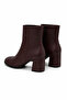 Sery Low Heel Women's Heeled Boots Burgundy Skin - 2