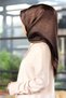 100% Twill Silk Scarf 90X90 Mink Baroque Patterned Hand Stitched Women's Scarf - 4
