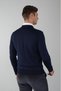 Navy Blue Regular Fit Wool Polo Collar Zipper Detailed Knitwear - 2