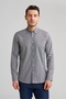 Gm 232030   Uk Pal Bdk - Black Shirt with T. Pockets and Pik Pik Pattern