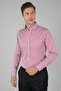 Men's Long Sleeve Burgundy Striped Cotton Shirt