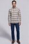 Beige Regular Fit Cotton Plaid Shirt - 5