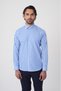 Blue Regular Fit Cotton Long Italian Collar Shirt