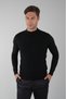 Tr 23203 Half Fisherman Front Jacquard Knitwear Black