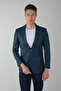 Green Regular Fit Wool Buttoned Platinum Bag Dark Jacket