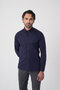 Navy Blue Regular Fit Cotton Pocketless Long Shirt - 2