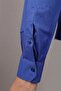 Navy Blue Regular Fit Pocketless Long Pasha Collar Shirt - 3