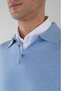 Blue Wool Buttoned Polo Collar Knitwear - 3