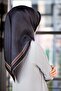 100% twill baroque pattern black color 90x90 scarf sewing method: hand stitching - 3