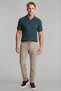 Khaki Cotton Zippered Raglan Polo Collar Knitwear - 4