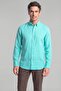 Regular Fit Pasha Collar Pocketless Buttoned Light Green Men's Shirt