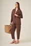 Women's Comfortable Fit Begonia Jacket Suit Brown 30777 - 4